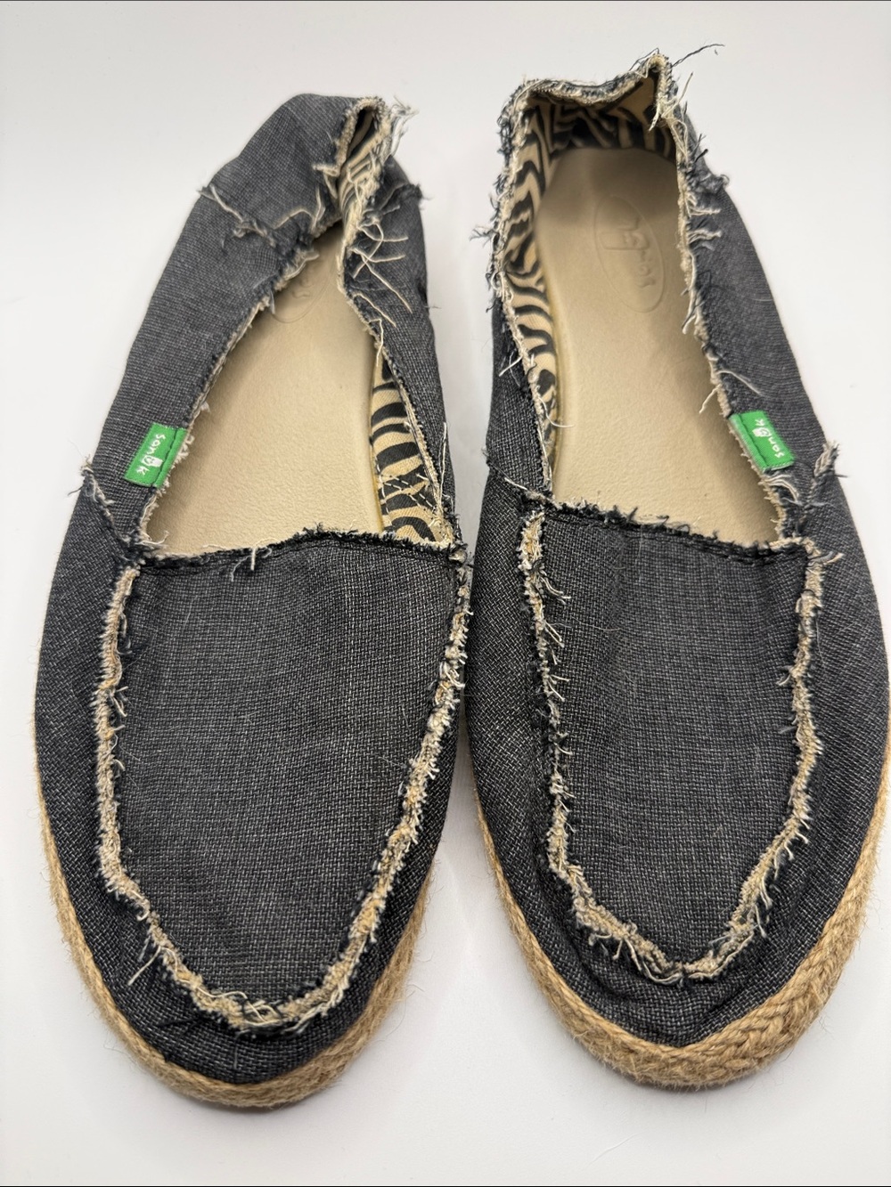 Sanuk Women's Blue Frayed Espadrille Slip-Ons